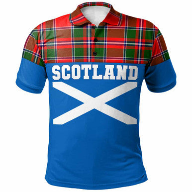 Scottish Spens Modern Clan Tartan Polo Shirt - Lion Rampant of Scotland With Flag Front Side Tartan Plaid