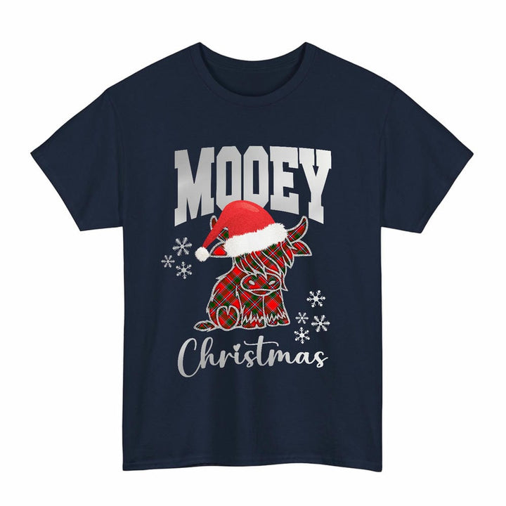 Scottish Spens Modern Clan Tartan T-Shirt - Mooey Christmas Tartan Plaid Navy Color