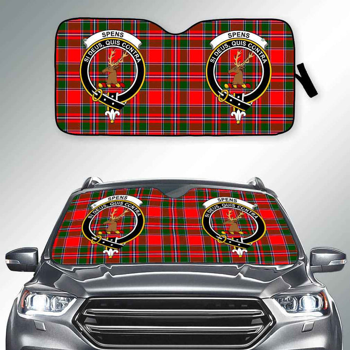 Scottish Spens (or Spence) Clan Crest Tartan Car Windshield Sun Shade Tartan Plaid 2