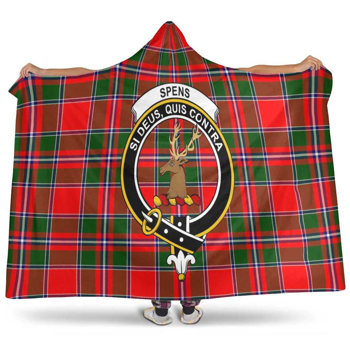 Scottish Spens (or Spence) Clan Crest Tartan Hooded Blanket Tartan Plaid 1