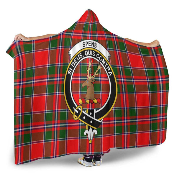 Scottish Spens (or Spence) Clan Crest Tartan Hooded Blanket Tartan Plaid 2