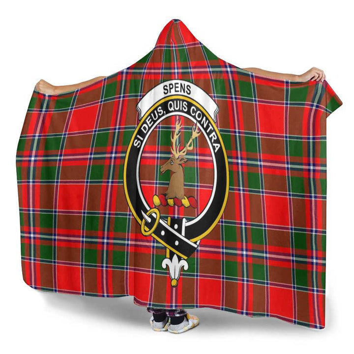 Scottish Spens (or Spence) Clan Crest Tartan Hooded Blanket Tartan Plaid 3