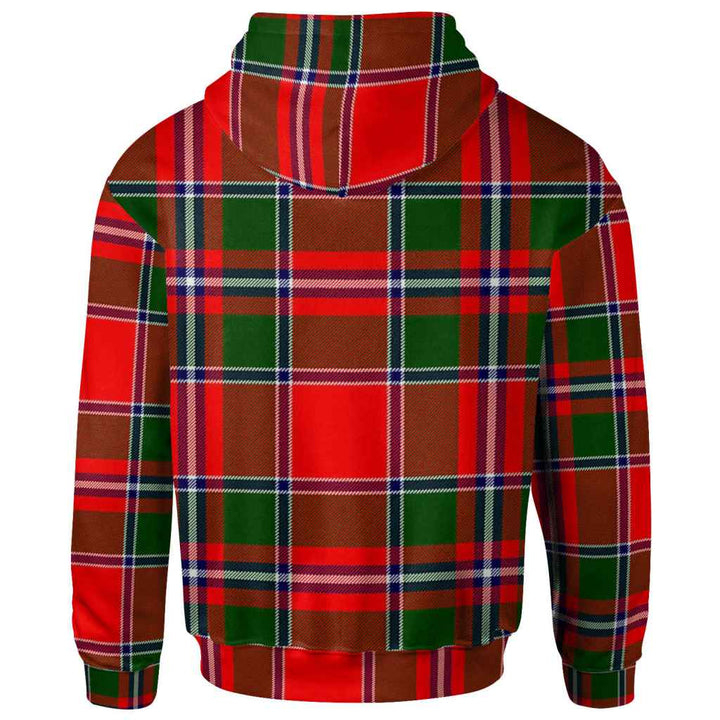 Scottish Spens (or Spence) Clan Crest Tartan Hoodie Back Side Tartan Plaid