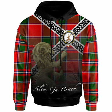 Scottish Spens (or Spence) Clan Crest Tartan Hoodie - Scotland Lion Front Side Tartan Plaid