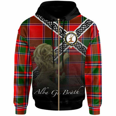 Scottish Spens (or Spence) Clan Crest Tartan Hoodie - Scotland Lion Zip-up Tartan Plaid