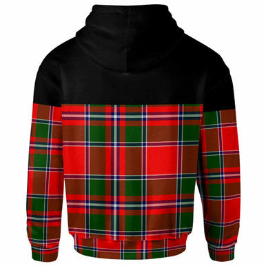 Scottish Spens (or Spence) Clan Crest Tartan Hoodie - Horizontal Style Back Side Tartan Plaid