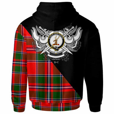 Scottish Spens (or Spence) Clan Crest Tartan Hoodie - Military Logo Back Side Tartan Plaid