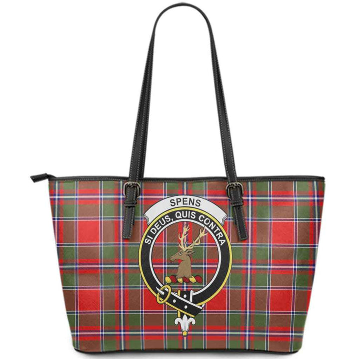 Scottish Spens (or Spence) Clan Crest Tartan Leather Tote Tartan Plaid
