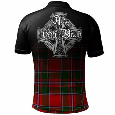 Scottish Spens (or Spence) Clan Crest Tartan Polo Shirt - Alba Gu Brath Family Crest Celtic Inspired Back Side Tartan Plaid