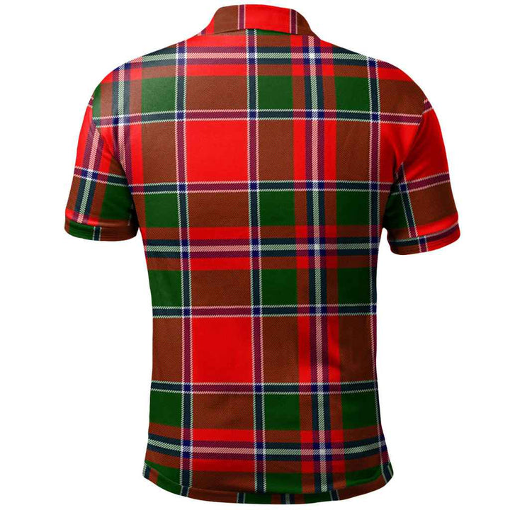 Scottish Spens (or Spence) Clan Crest Tartan Polo Shirt Back Side Tartan Plaid