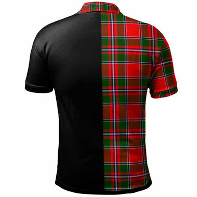 Scottish Spens (or Spence) Clan Crest Tartan Polo Shirt - Half in Me Back Side Tartan Plaid