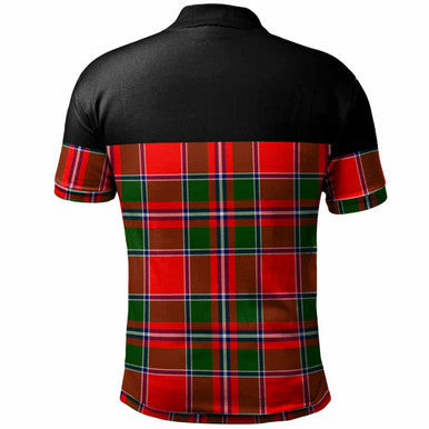Scottish Spens (or Spence) Clan Crest Tartan Polo Shirt - Horizontal Style Back Side Tartan Plaid