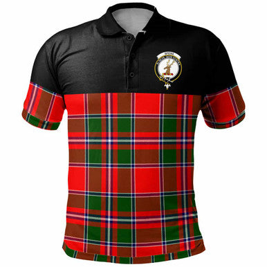 Scottish Spens (or Spence) Clan Crest Tartan Polo Shirt - Horizontal Style Front Side Tartan Plaid