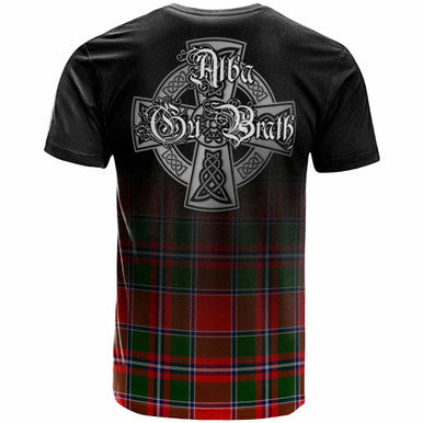 Scottish Spens (or Spence) Clan Crest Tartan T-Shirt - Alba Gu Brath Family Crest Celtic Inspired Back Side Tartan Plaid