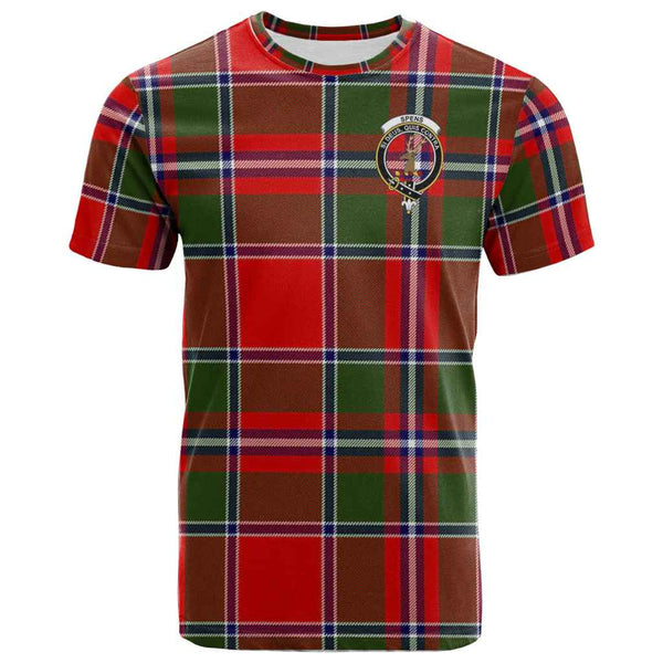Scottish Spens (or Spence) Clan Crest Tartan T-Shirt Front Side Tartan Plaid