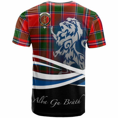 Scottish Spens (or Spence) Clan Crest Tartan T-Shirt - Scotland Lion Back Side Tartan Plaid
