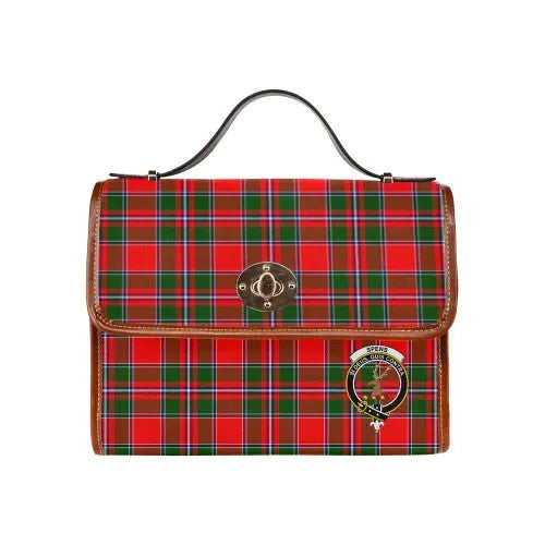 Scottish Spens (or Spence) Clan Crest Tartan Waterproof Canvas Bag Tartan Plaid 1