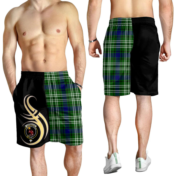Scottish Spottiswood Clan Crest Tartan Believe in Me Men's Shorts