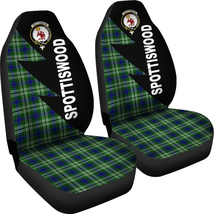 Scottish Spottiswood Clan Crest Tartan Car Seat Covers - Flash Style 4