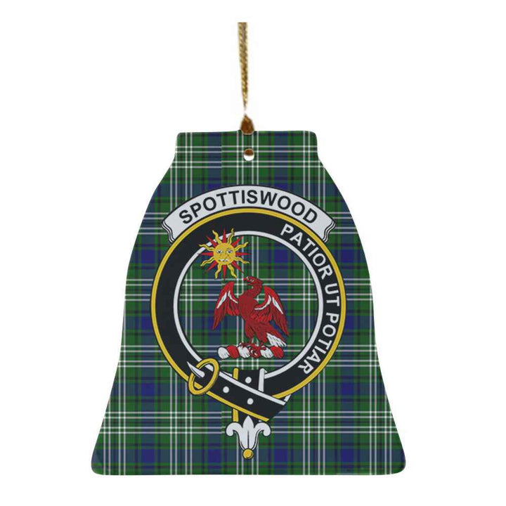 Scottish Spottiswood Clan Crest Tartan Ceramic Ornament Bell Shape Tartan Plaid