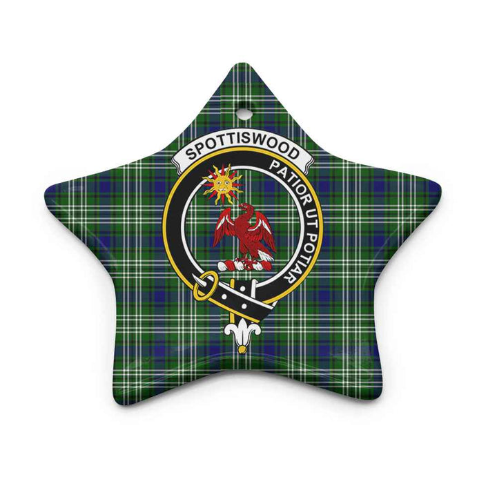 Scottish Spottiswood Clan Crest Tartan Ceramic Ornament Star Shape Tartan Plaid