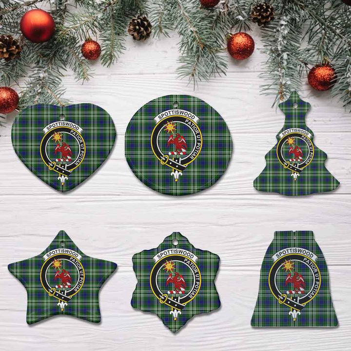 Scottish Spottiswood Clan Crest Tartan Ceramic Ornament All Tartan Plaid