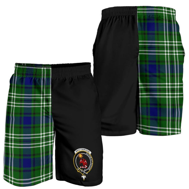 Scottish Spottiswood Clan Crest Tartan Half of Me Men's Shorts