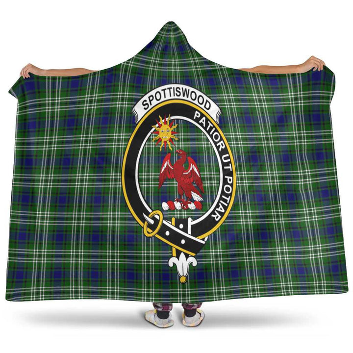 Scottish Spottiswood Clan Crest Tartan Hooded Blanket Tartan Plaid 1