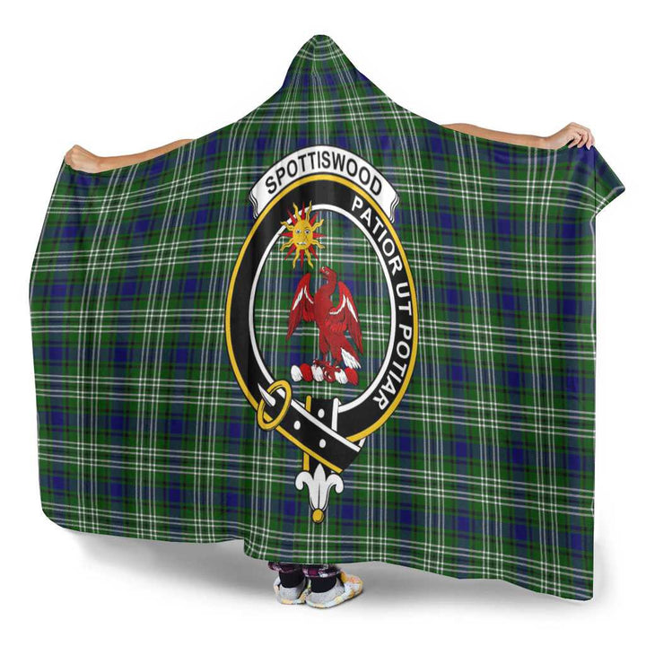 Scottish Spottiswood Clan Crest Tartan Hooded Blanket Tartan Plaid 3