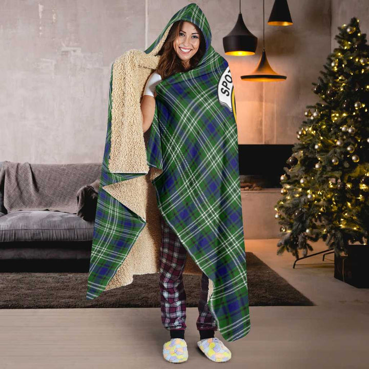 Scottish Spottiswood Clan Crest Tartan Hooded Blanket Tartan Plaid 6