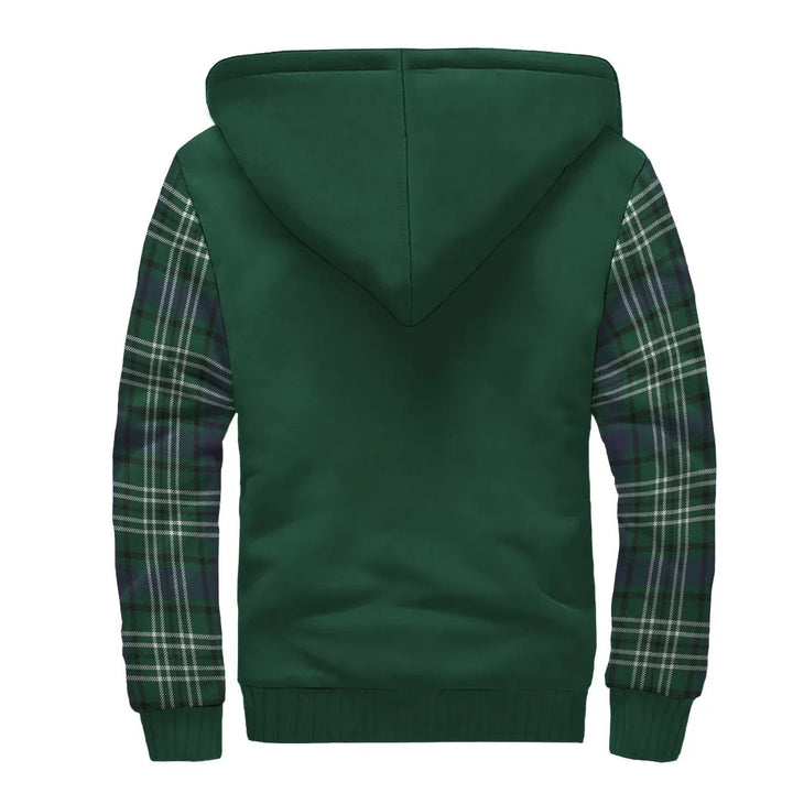 Scottish Spottiswood Clan Crest Tartan Plaid Sleeve Sherpa Hoodie