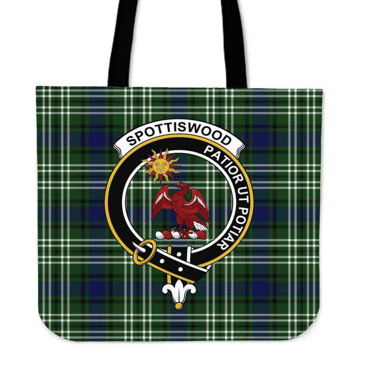 Scottish Spottiswood Clan Crest Tartan Tote Bag Tartan Plaid