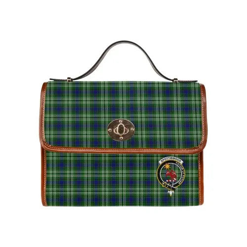 Scottish Spottiswood Clan Crest Tartan Waterproof Canvas Bag Tartan Plaid 1