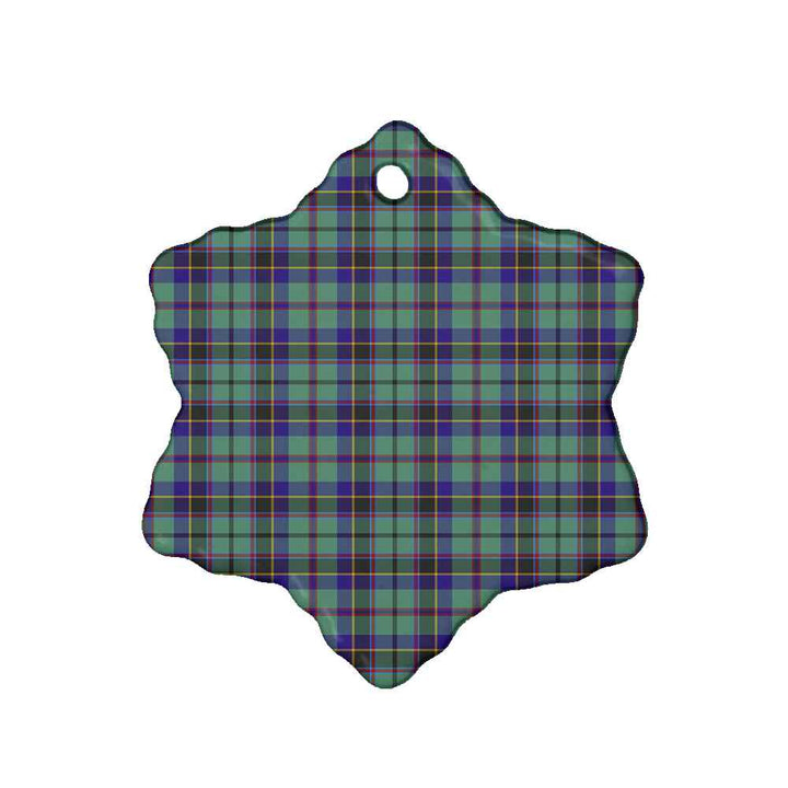 Scottish Stevenson Clan Tartan Ceramic Ornament Snow Flake Shape Tartan Plaid