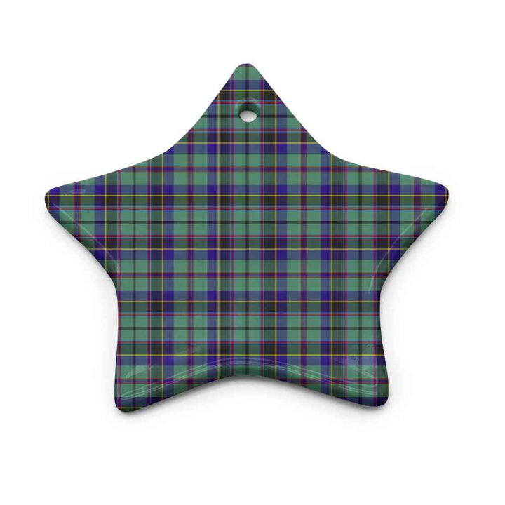 Scottish Stevenson Clan Tartan Ceramic Ornament Star Shape Tartan Plaid