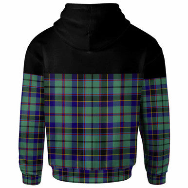 Scottish Stevenson Clan Tartan Hoodie - Horizontal Style Back Side Tartan Plaid
