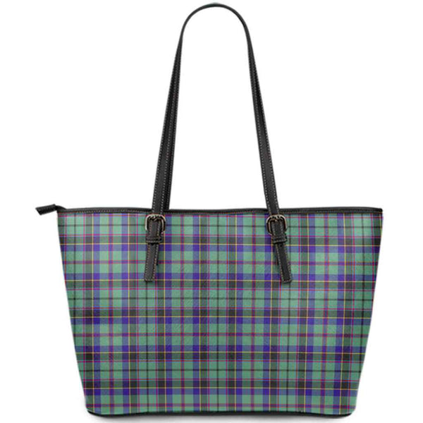 Scottish Stevenson Clan Tartan Leather Tote Tartan Plaid