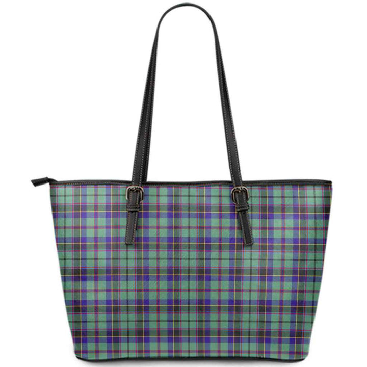 Scottish Stevenson Clan Tartan Leather Tote Tartan Plaid