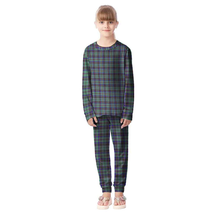 Scottish Stevenson Clan Tartan Pajama Set Kid Front Side Tartan Plaid