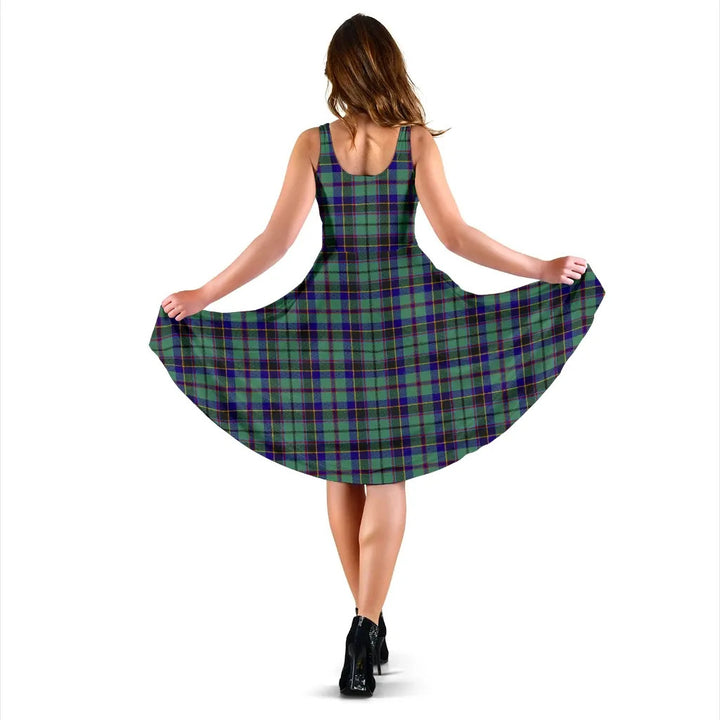 Scottish Stevenson Clan Tartan Women Midi Dress