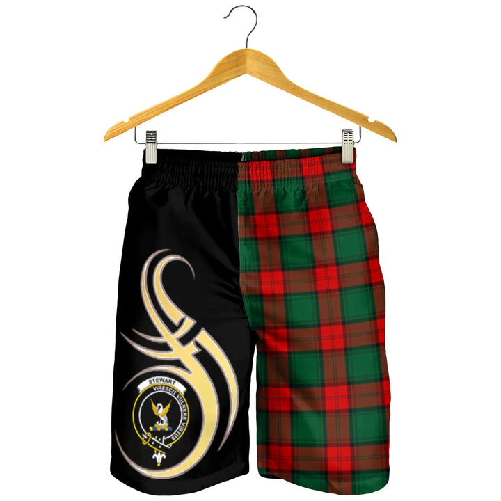 Scottish Stewart Atholl Modern Clan Crest Tartan Believe in Me Men's Shorts