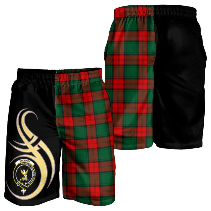 Scottish Stewart Atholl Modern Clan Crest Tartan Believe in Me Men's Shorts