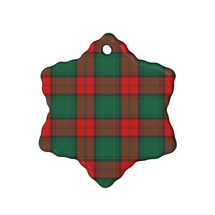 Scottish Stewart Atholl Modern Clan Tartan Ceramic Ornament Snow Flake Shape Tartan Plaid