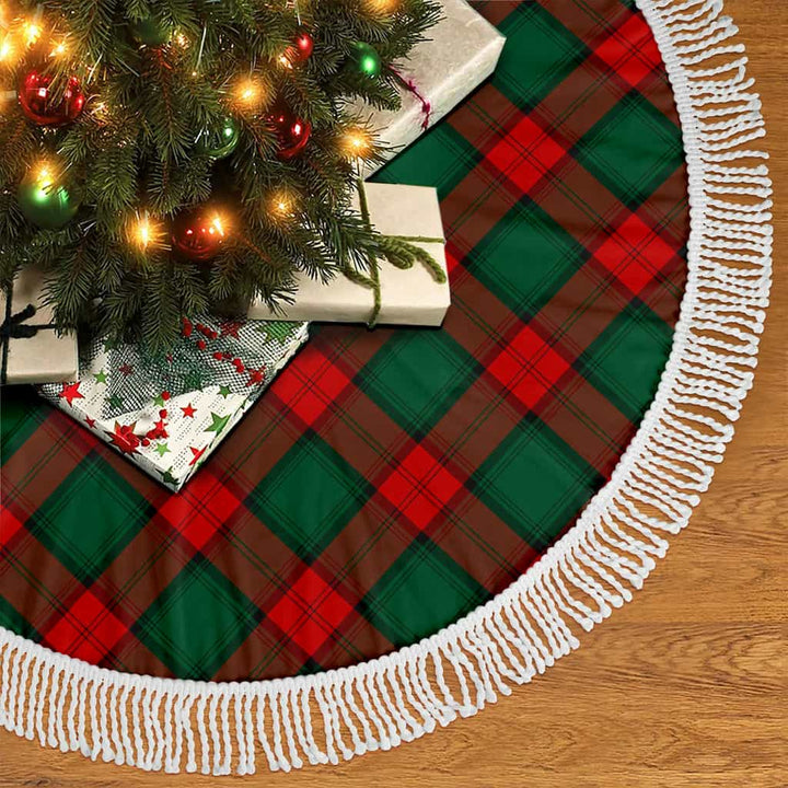 Scottish Stewart Atholl Modern Clan Tartan Christmas Tree Skirt Tassels 2 Tartan Plaid