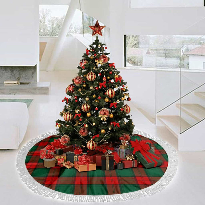 Scottish Stewart Atholl Modern Clan Tartan Christmas Tree Skirt Tassels 3 Tartan Plaid