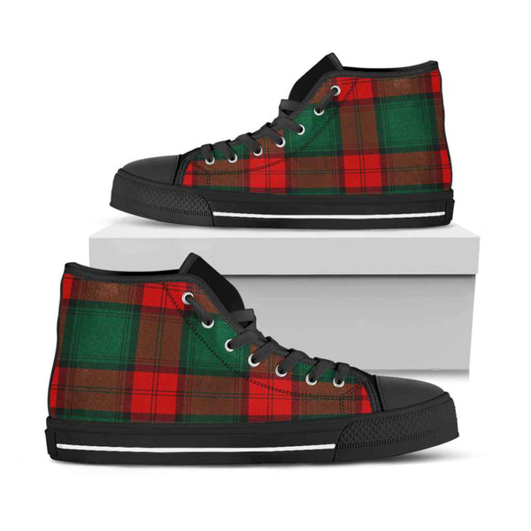 Scottish Stewart Atholl Modern Clan Tartan High Top Shoes Black Sole Tartan Plaid