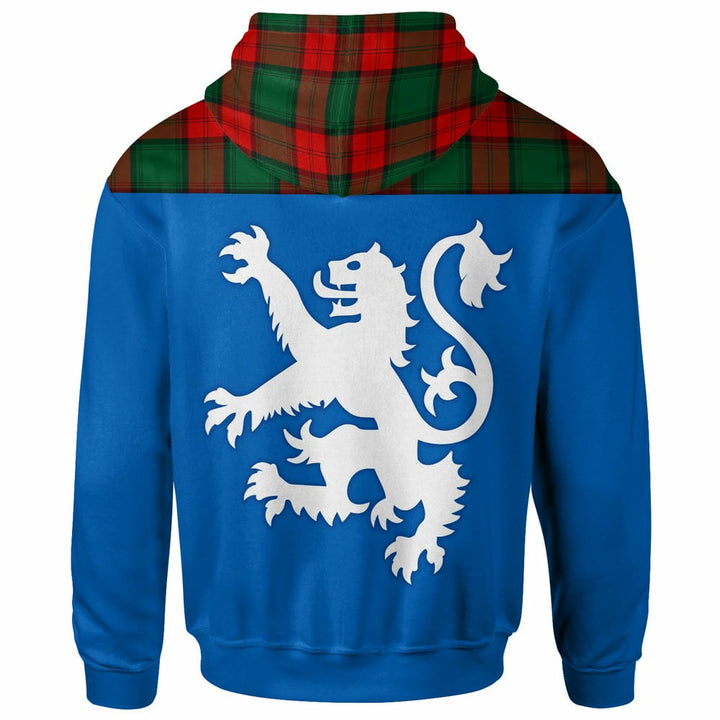Scottish Stewart Atholl Modern Clan Tartan Hoodie - Lion Rampant of Scotland With Flag back Side Tartan Plaid