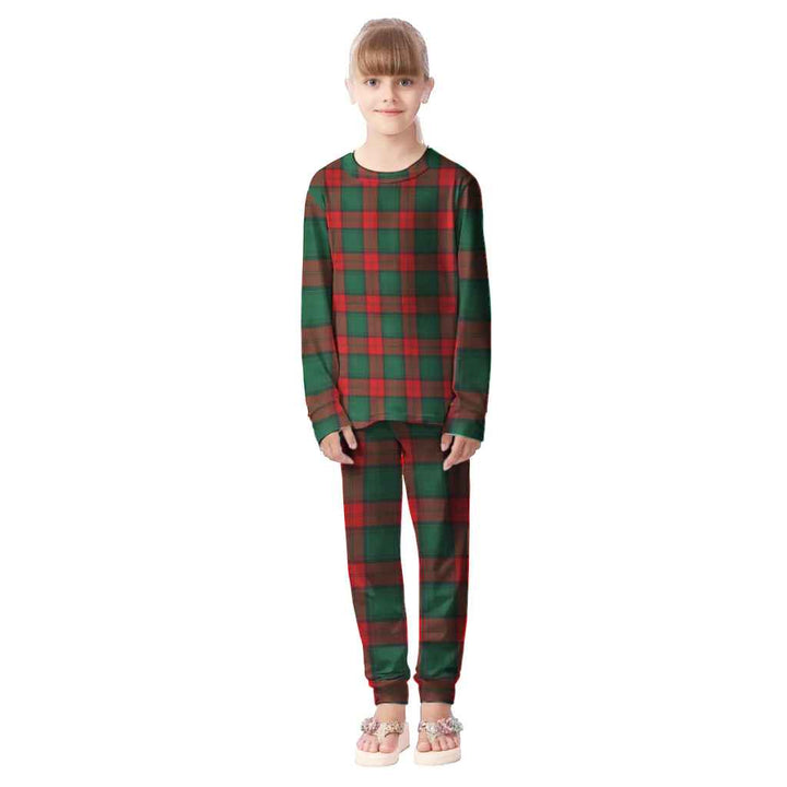 Scottish Stewart Atholl Modern Clan Tartan Pajama Set Kid Front Side Tartan Plaid