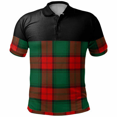 Scottish Stewart Atholl Modern Clan Tartan Polo Shirt - Horizontal Style Front Side Tartan Plaid