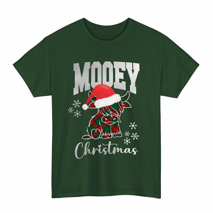 Scottish Stewart Atholl Modern Clan Tartan T-Shirt - Mooey Christmas Tartan Plaid Forest Green Color